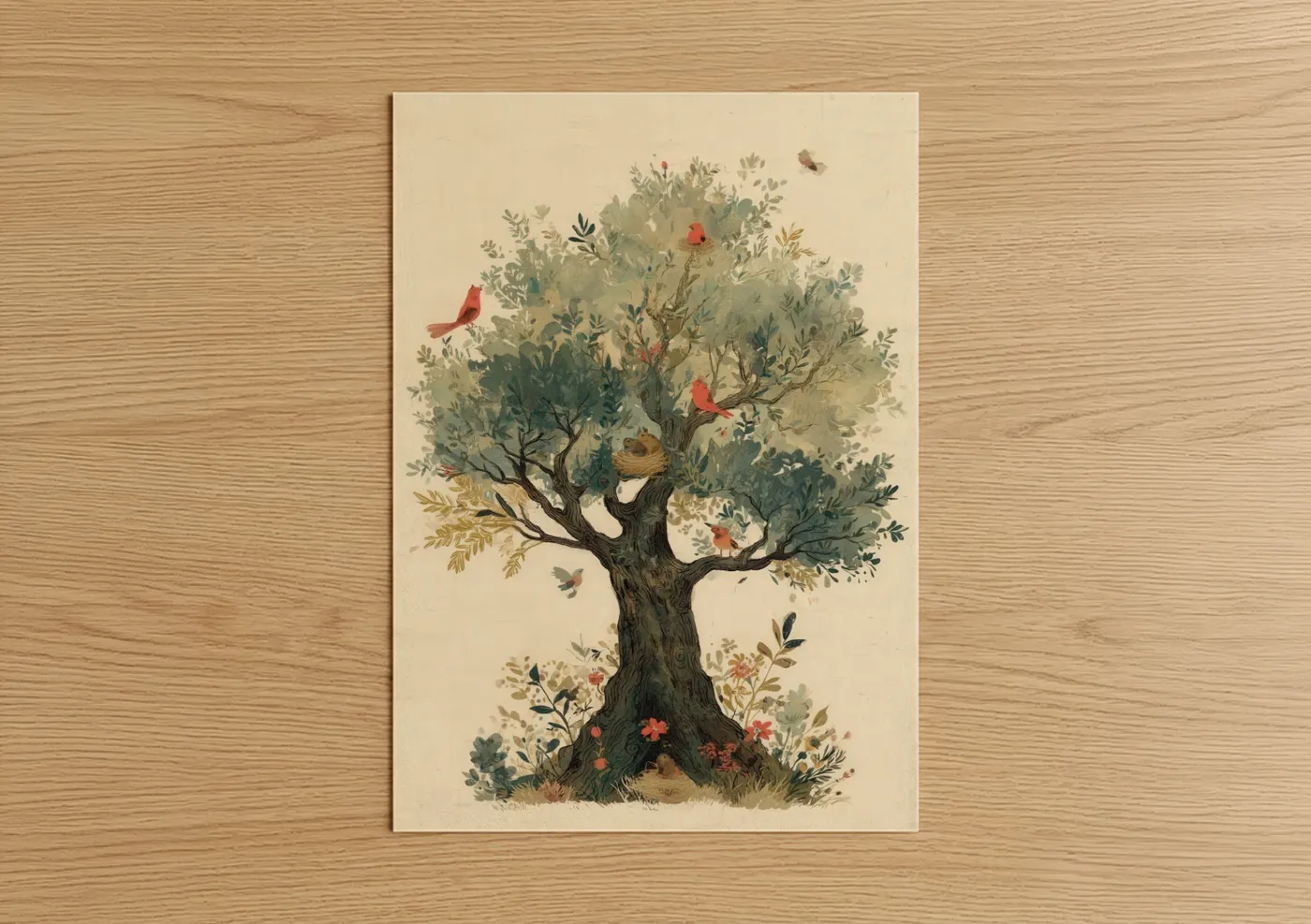 Olive Tree Garden Illustration Botanical Wall Art