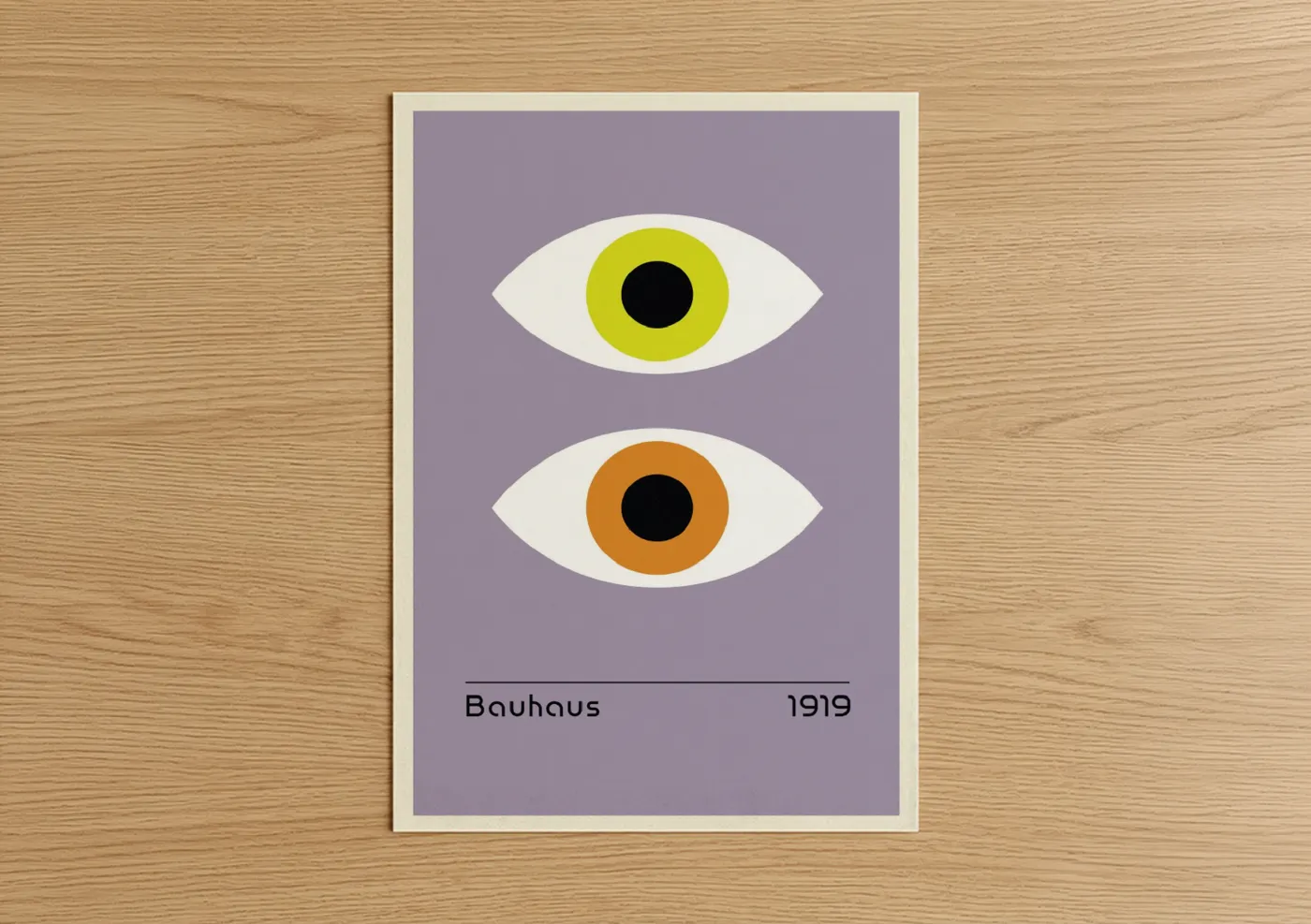 Bauhaus Eye Illustration Abstract Geometric Wall Art