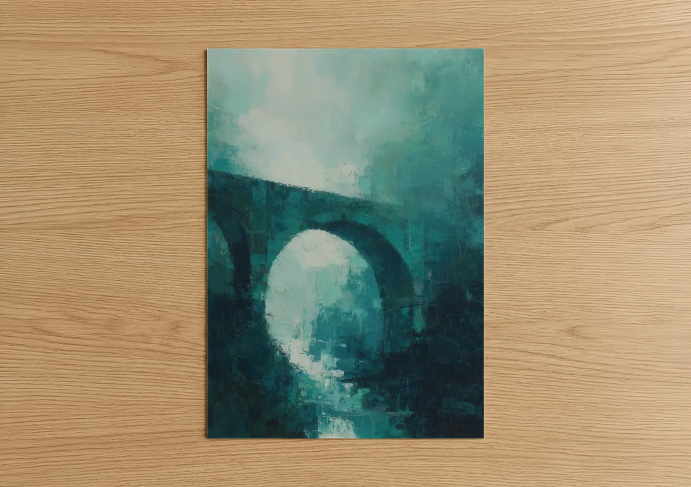 Misty Bridge Passage Abstract Wall Art