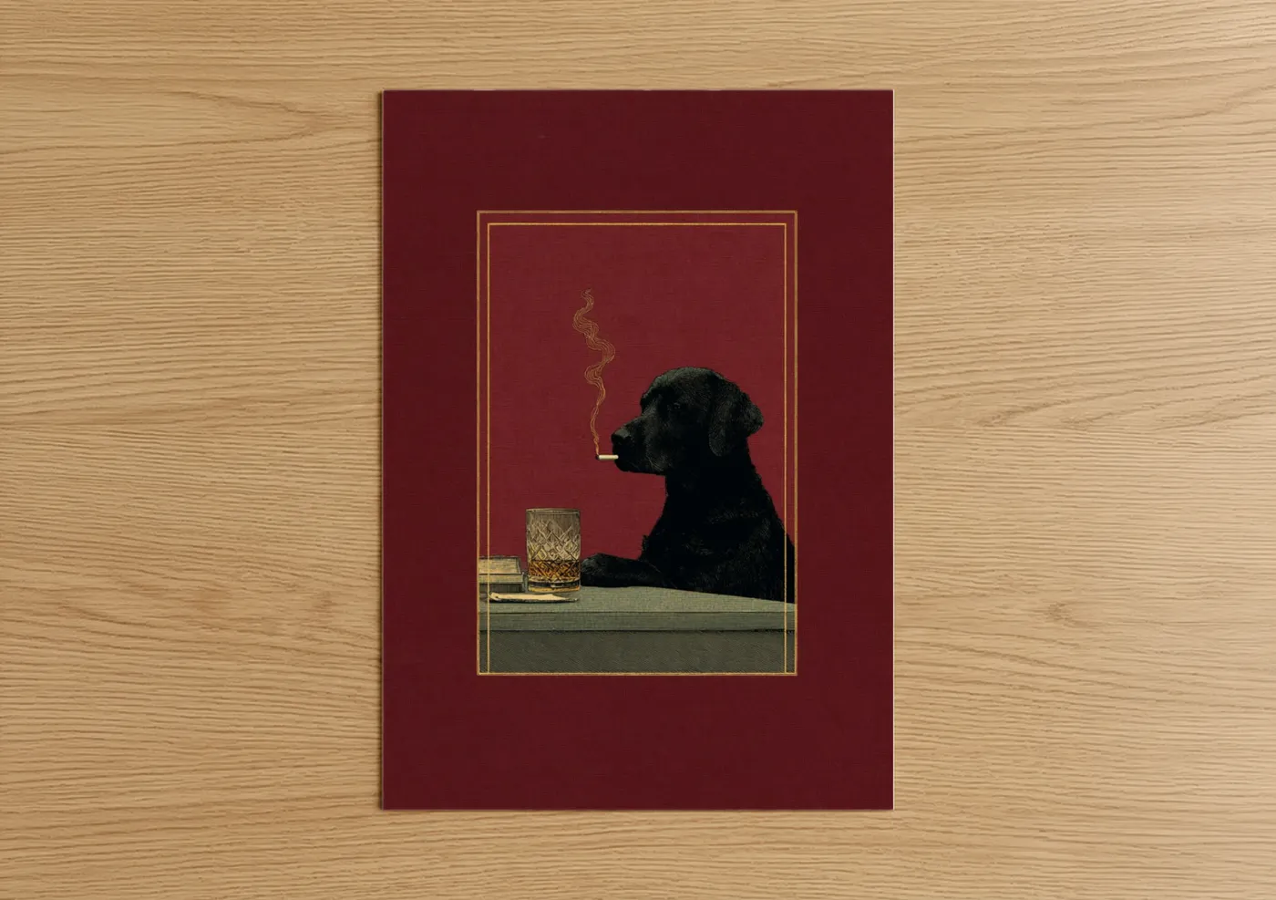 Black Cat Smoking Vintage Art Deco Wall Art