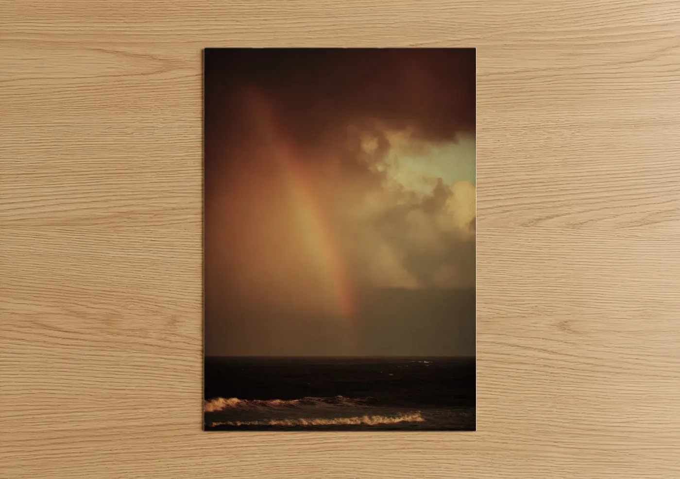 Stormy Rainbow Seascape Sunset Wall Art