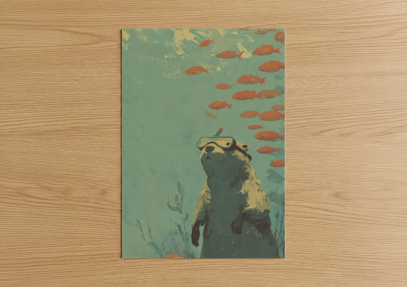 Snorkeling Beaver Underwater Adventure Wall Art