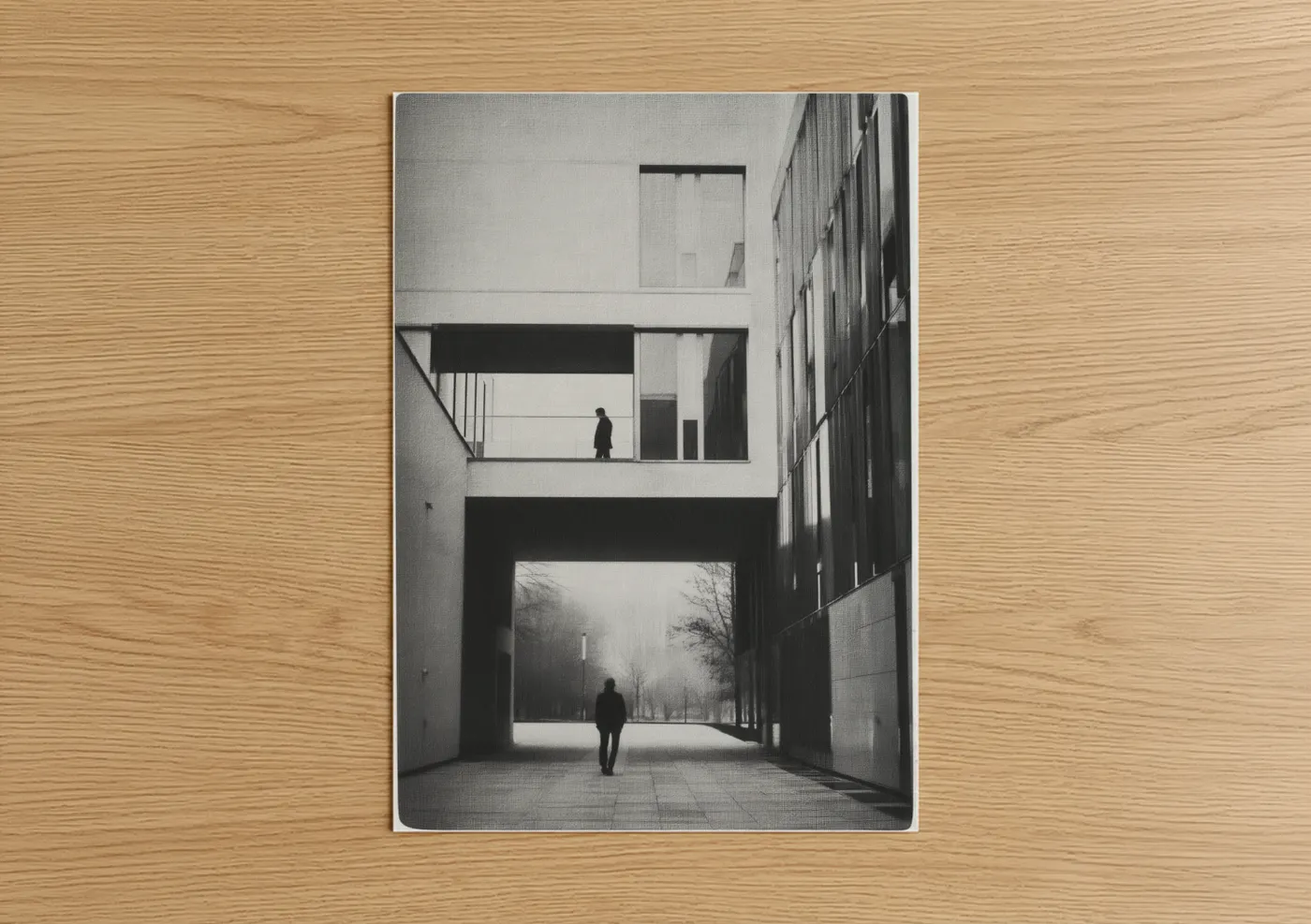 Minimalist Urban Architecture Black White Wall Art