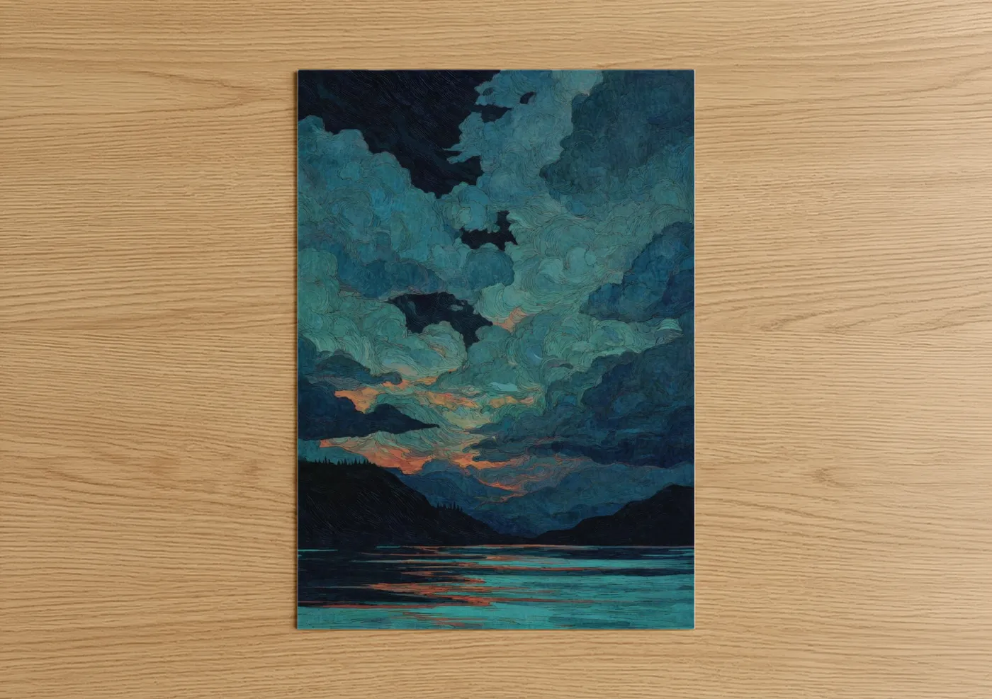 Twilight Ocean Glow Seascape Wall Art