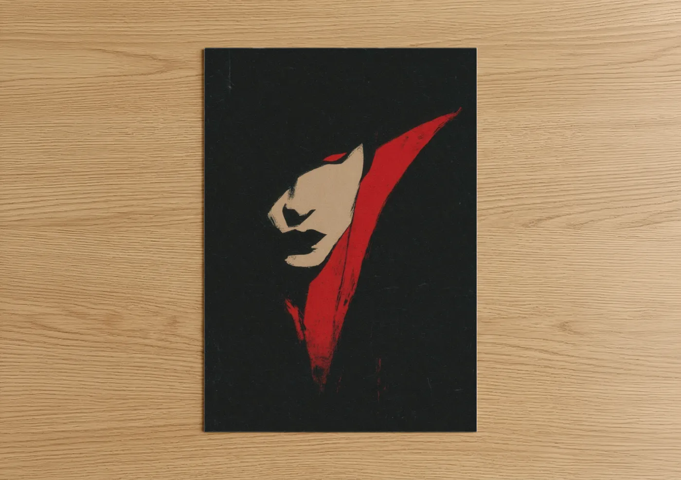 Crimson Vampire Minimalist Art Print Wall Art