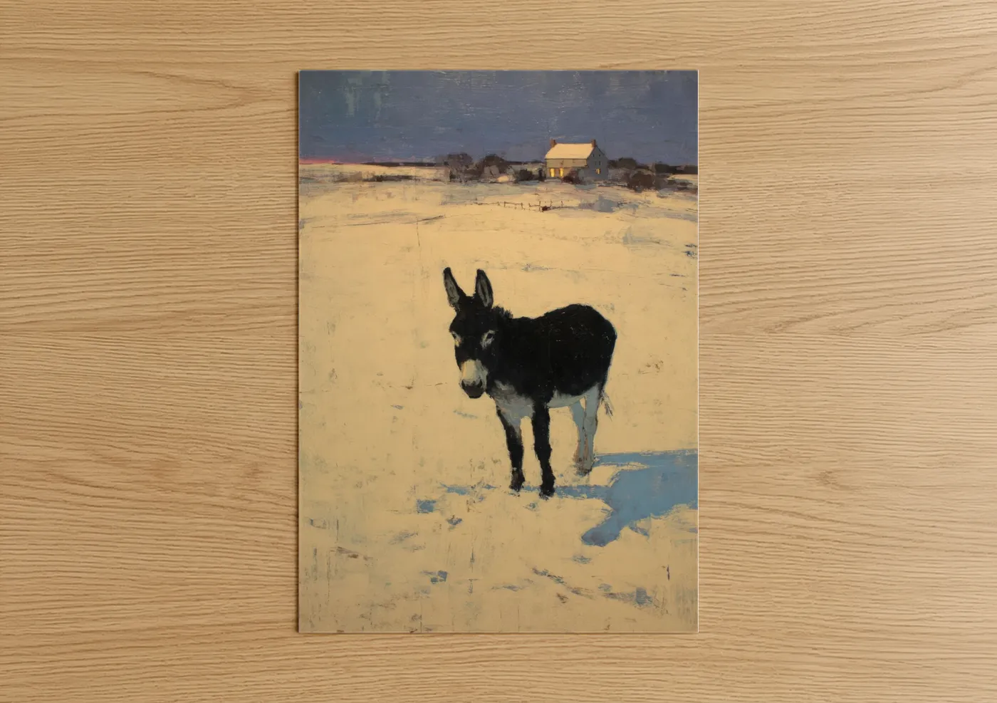 Snowy Mule Winter Landscape Wall Art