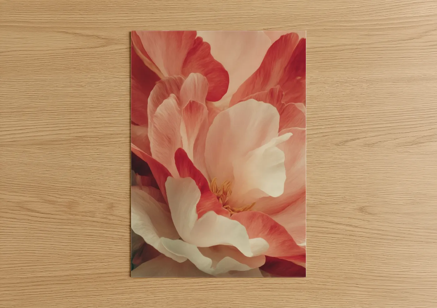Coral Magnolia Flower Watercolor Wall Art
