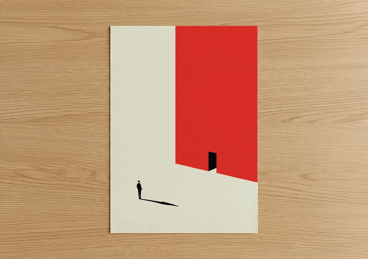 Minimalist Figure Red Wall Art
