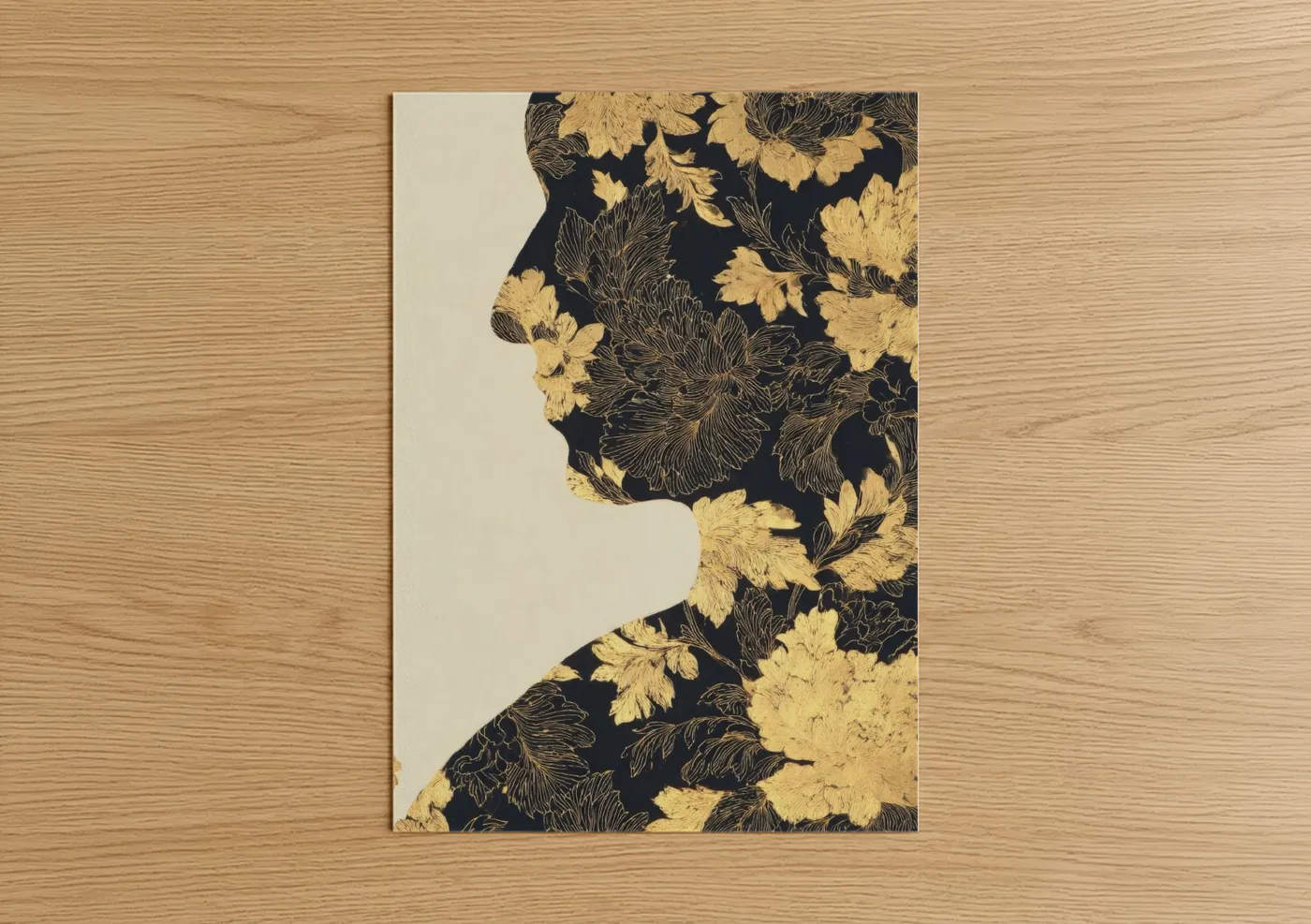Golden Bloom Profile Hindu Holiday Wall Art
