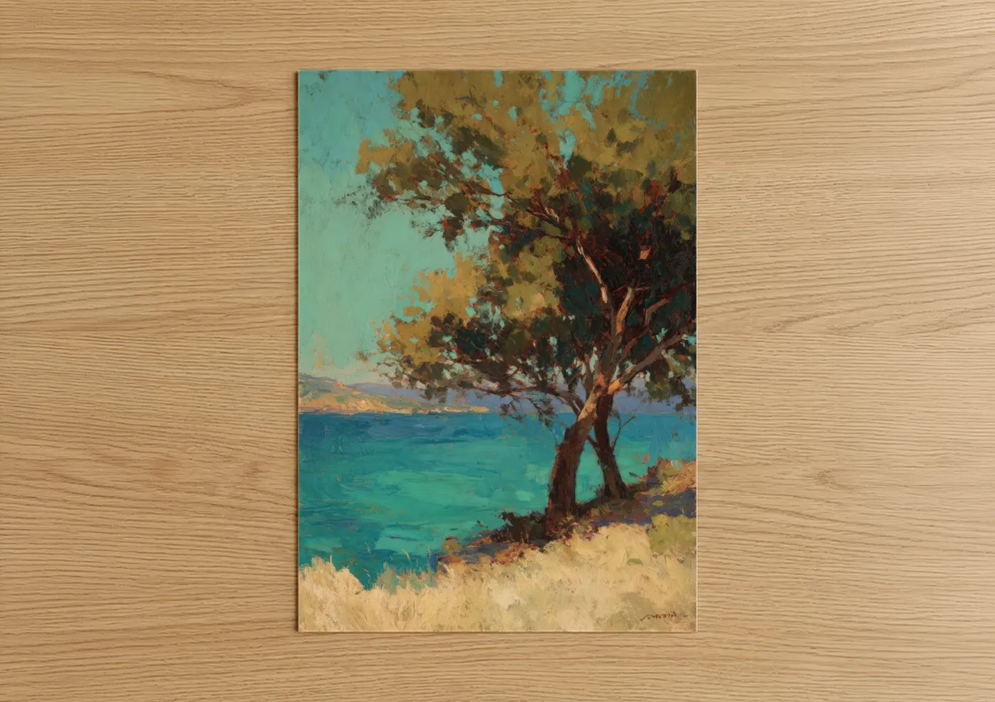 Coastal Desert Tree Turquoise Water Wall Art