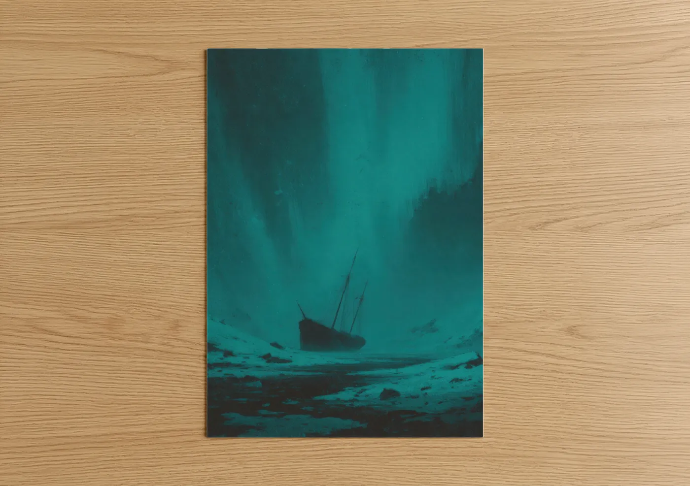 Sunken Shipwreck Deep Ocean Underwater Wall Art