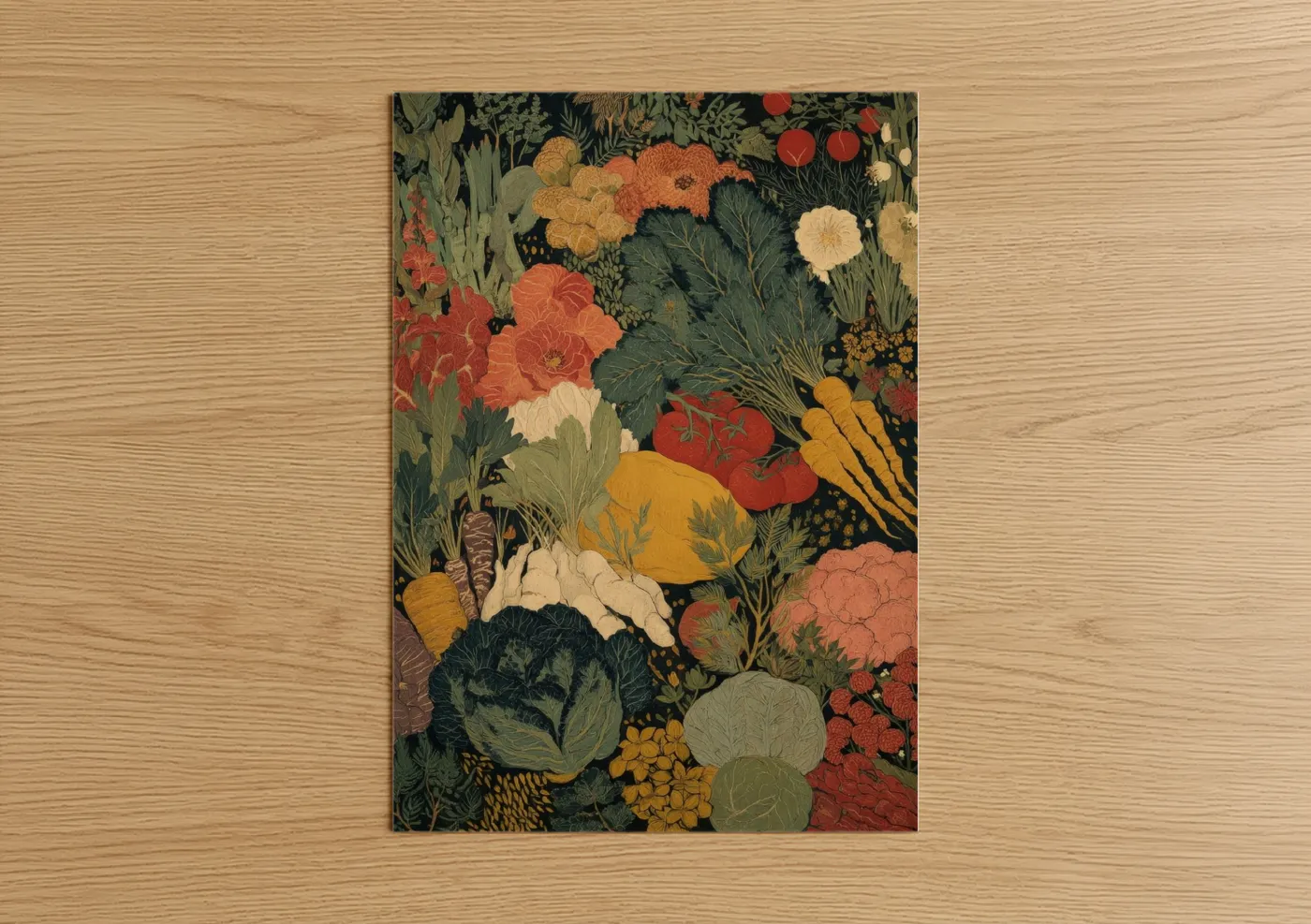 Vintage Garden Harvest Illustration Wall Art