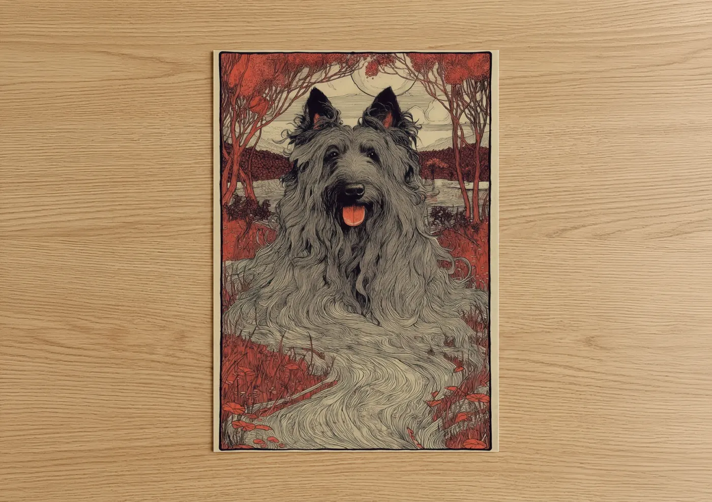 Autumn Terrier Woodland Portrait Wall Art