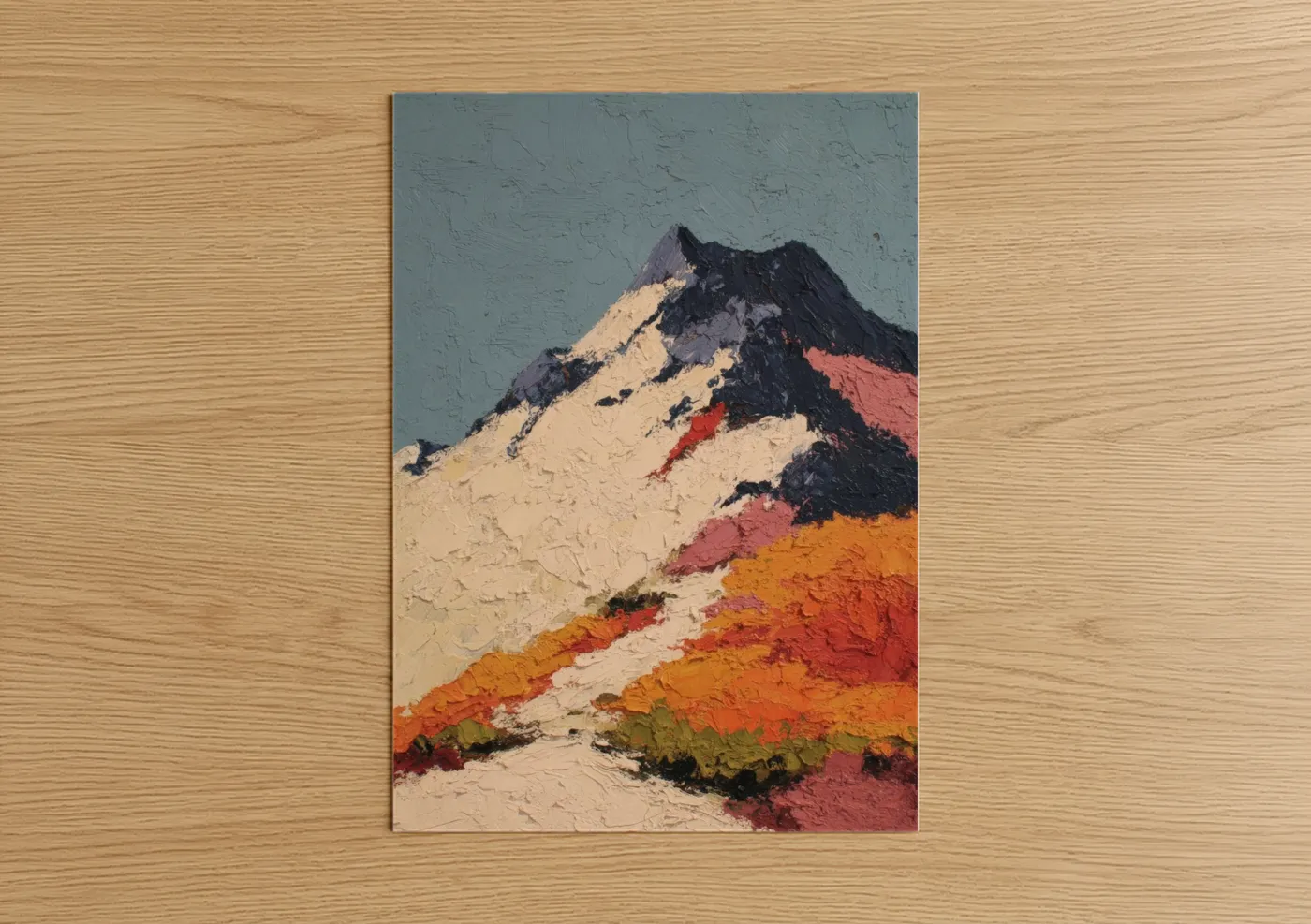 Colorful Volcano Peak Abstract Wall Art
