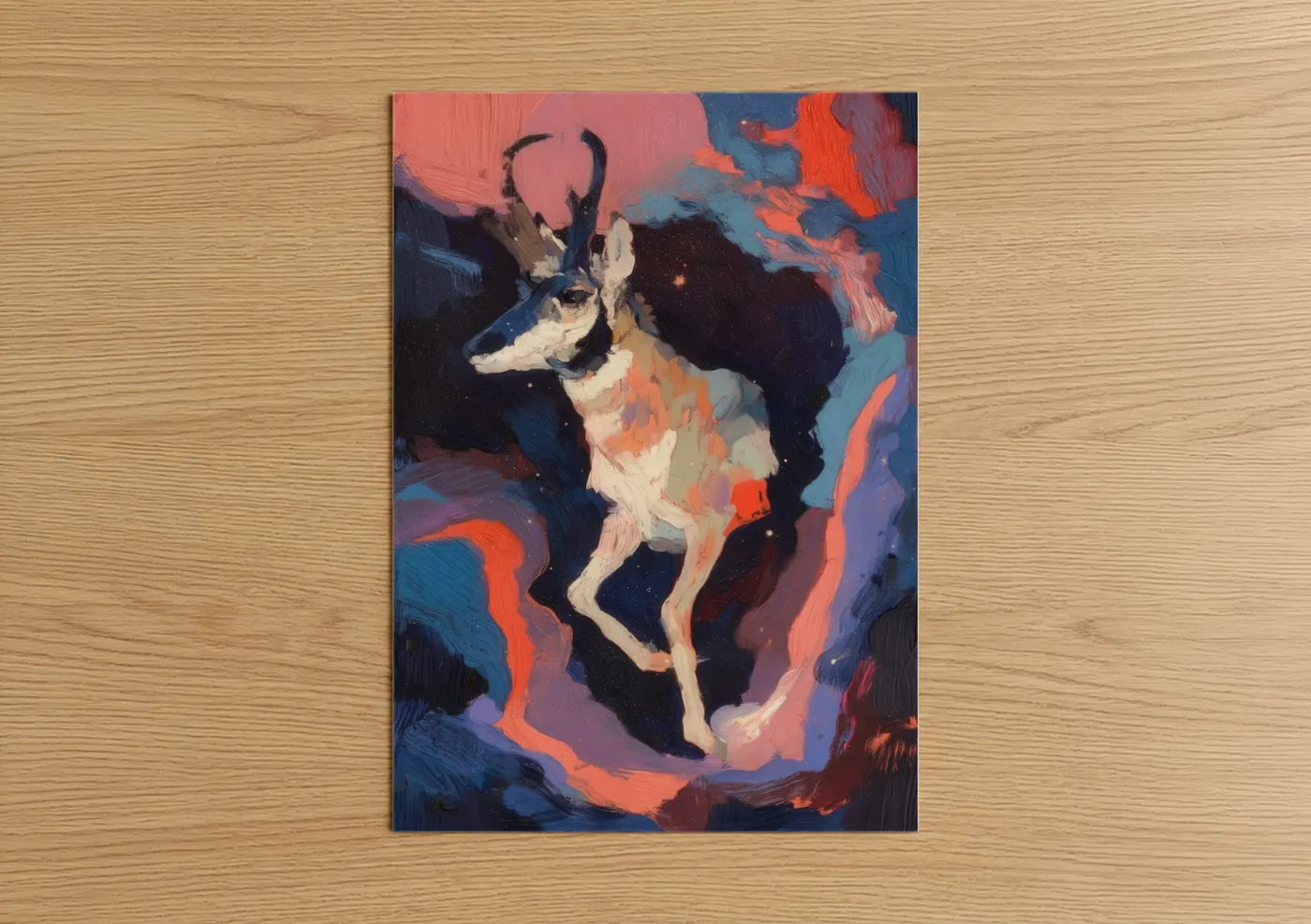 Neon Antelope Modern Abstract Wall Art