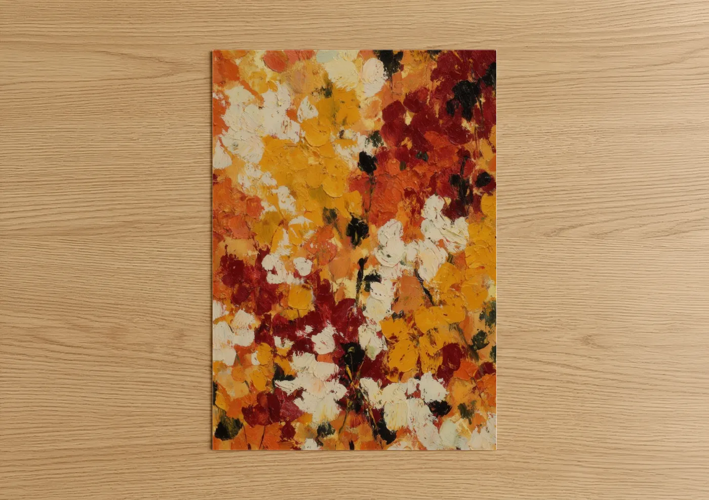 Autumn Wildflowers Abstract Painting Wall Art