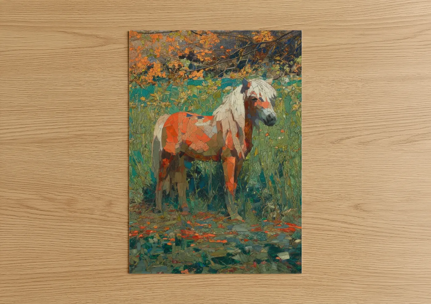 Autumn Miniature Horse in Golden Field Wall Art