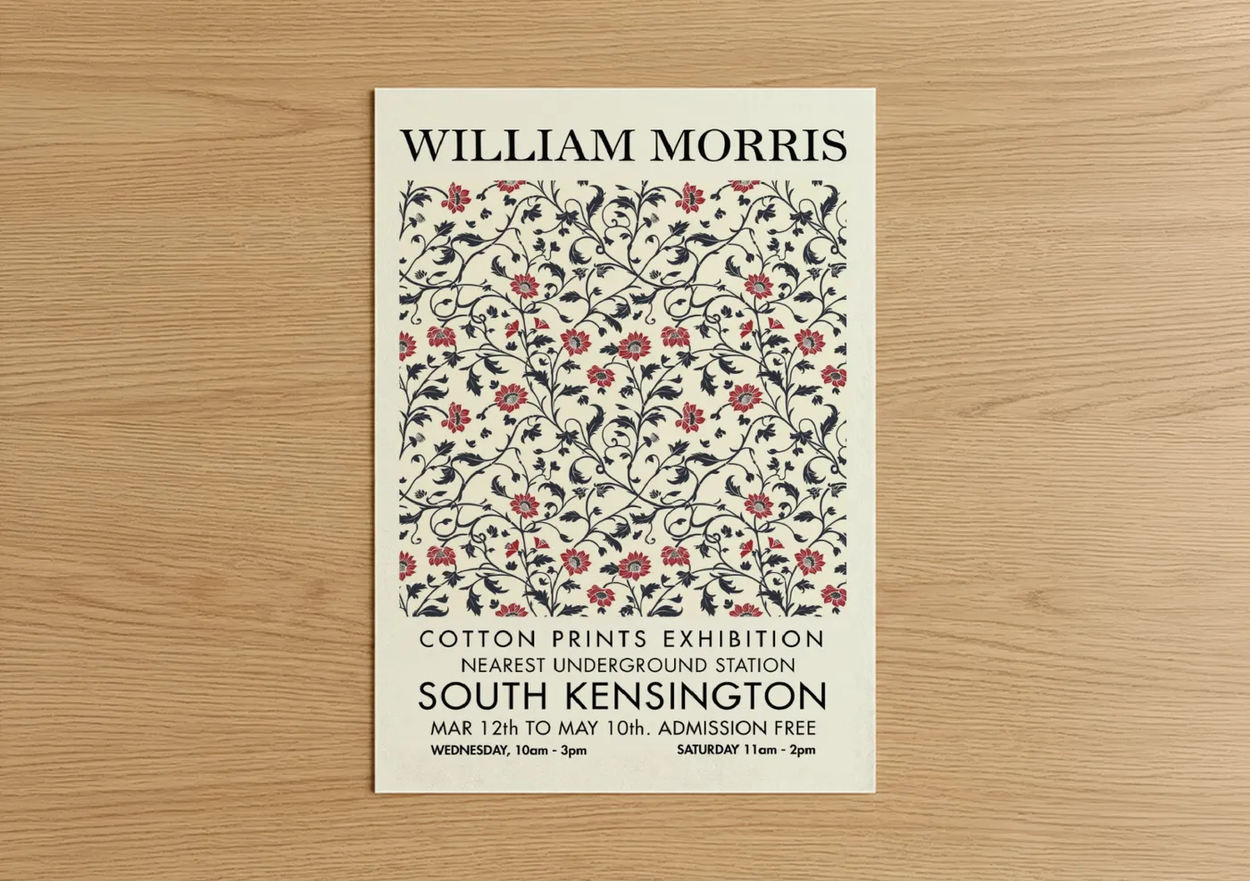 William Morris Floral Tapestry Pattern Wall Art