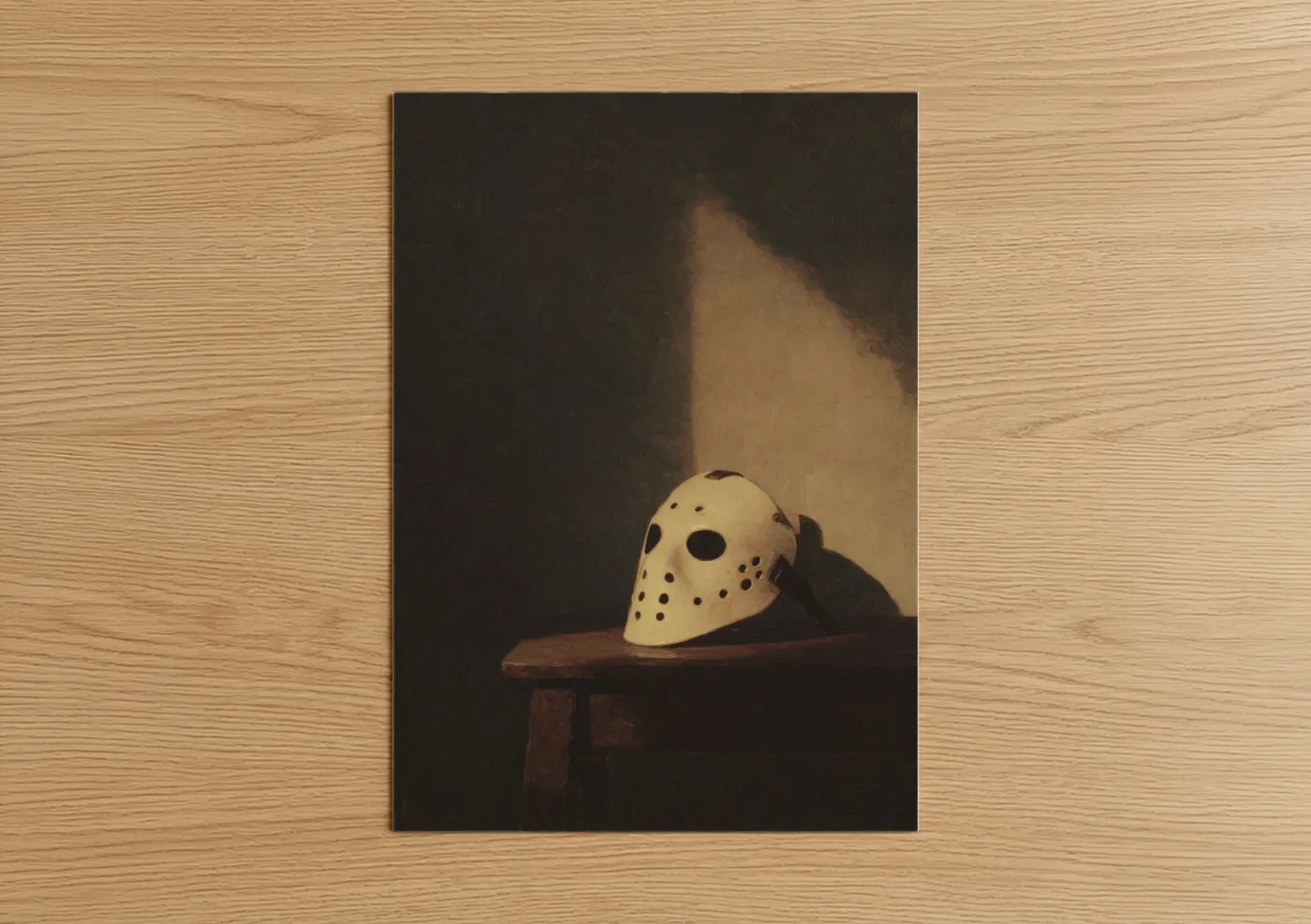 Hockey Goalie Mask Dark Dramatic Wall Art