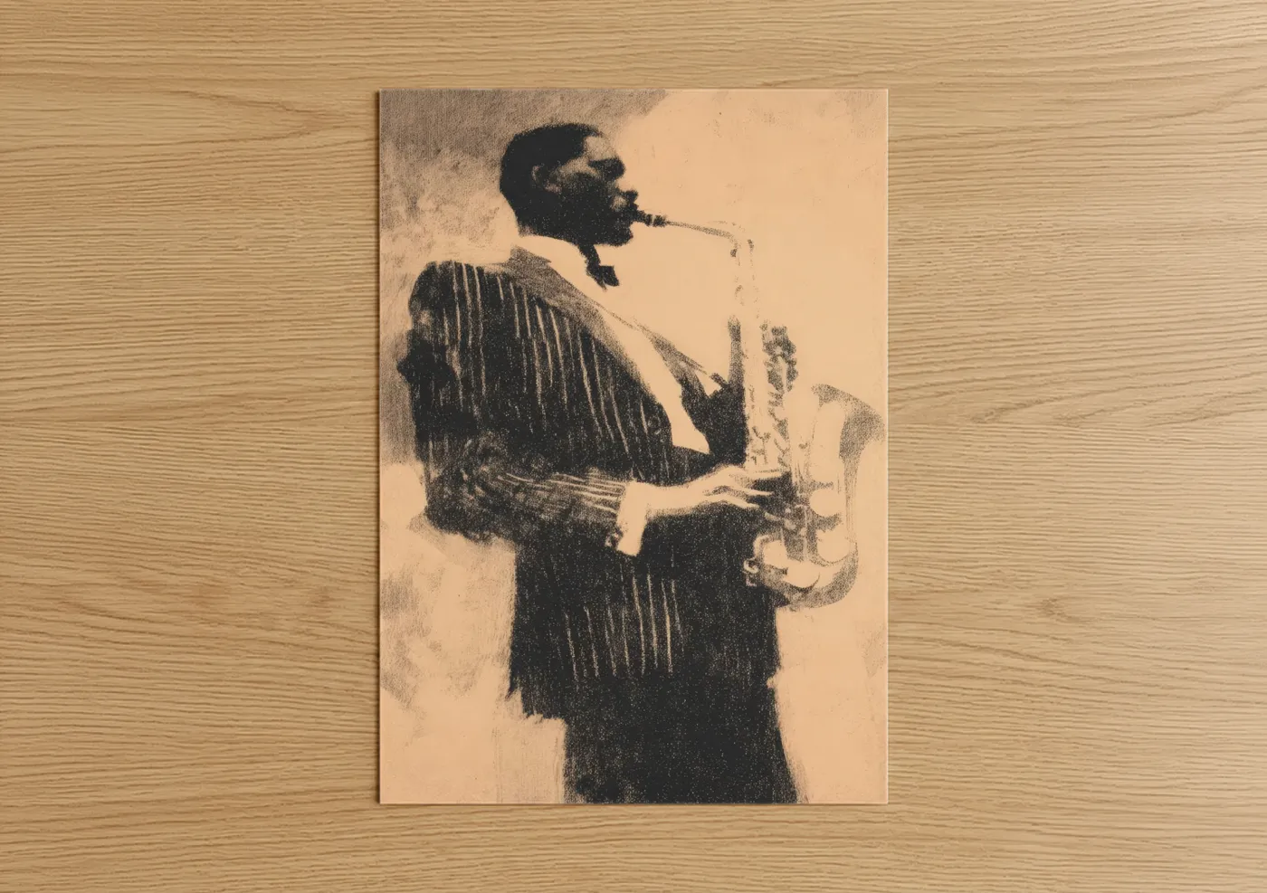 Vintage Saxophonist Men's Fashion Wall Art