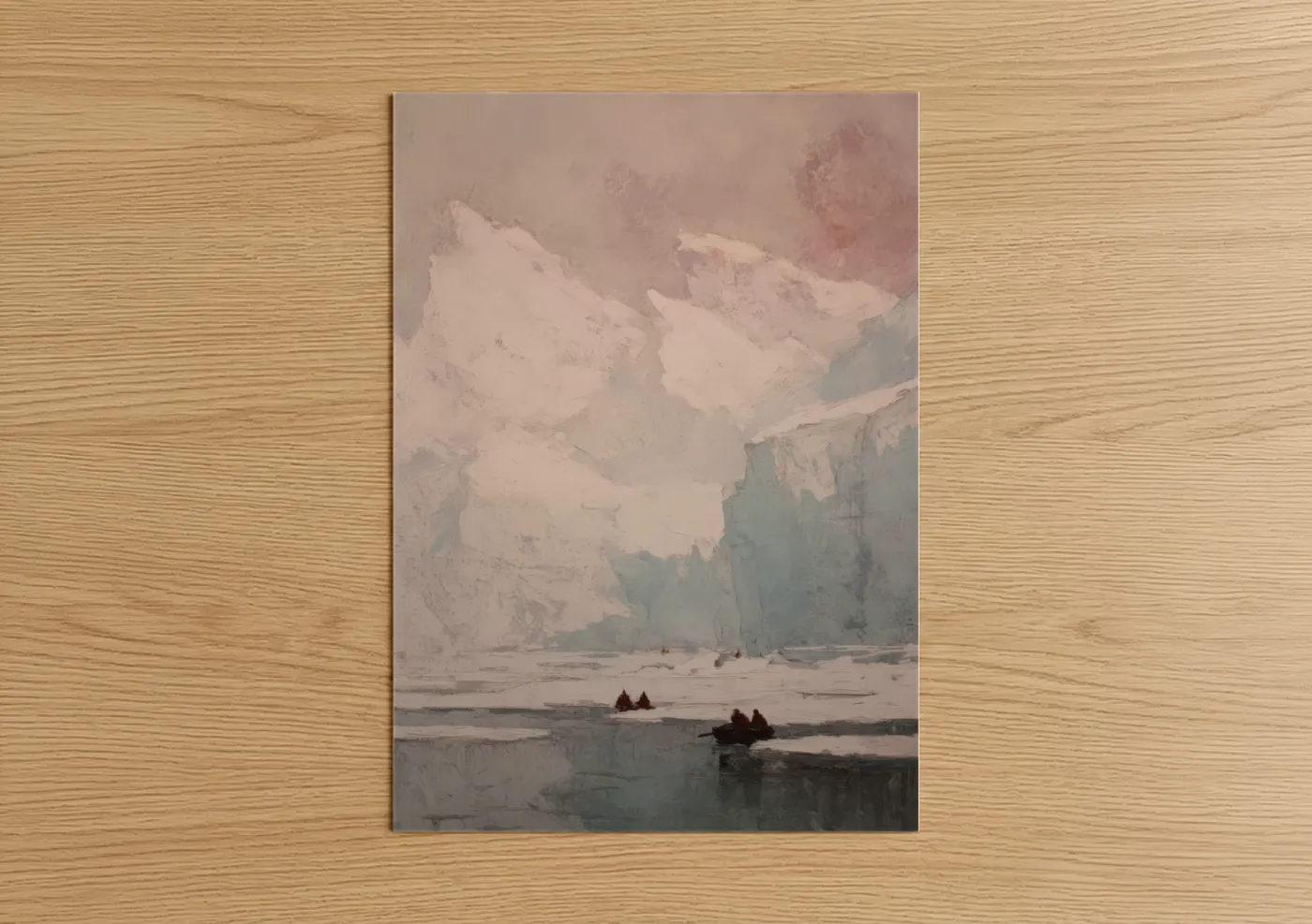 Snowy Glacier Vista Mountain Lake Wall Art