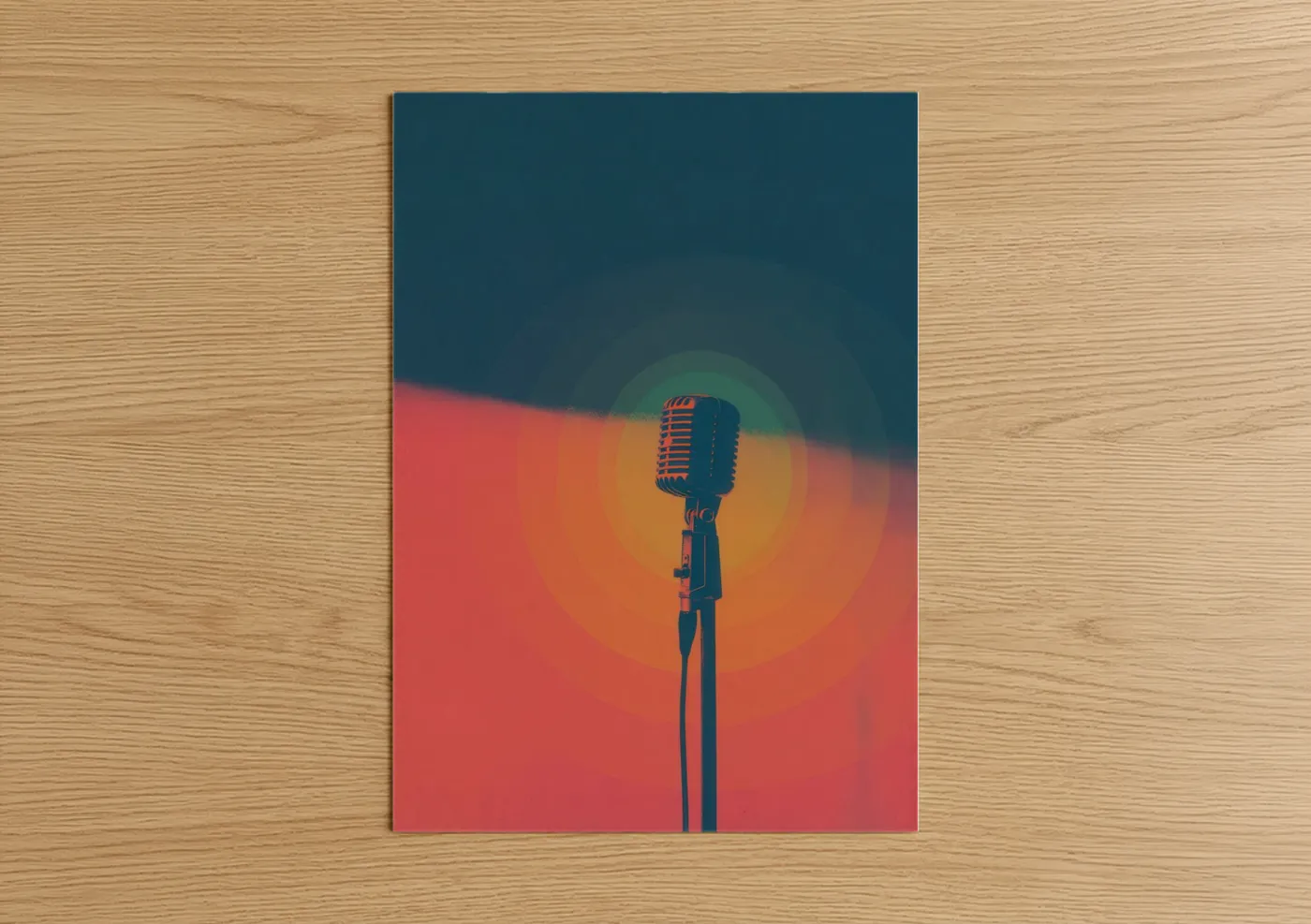 Vintage Microphone Retro Music Wall Art