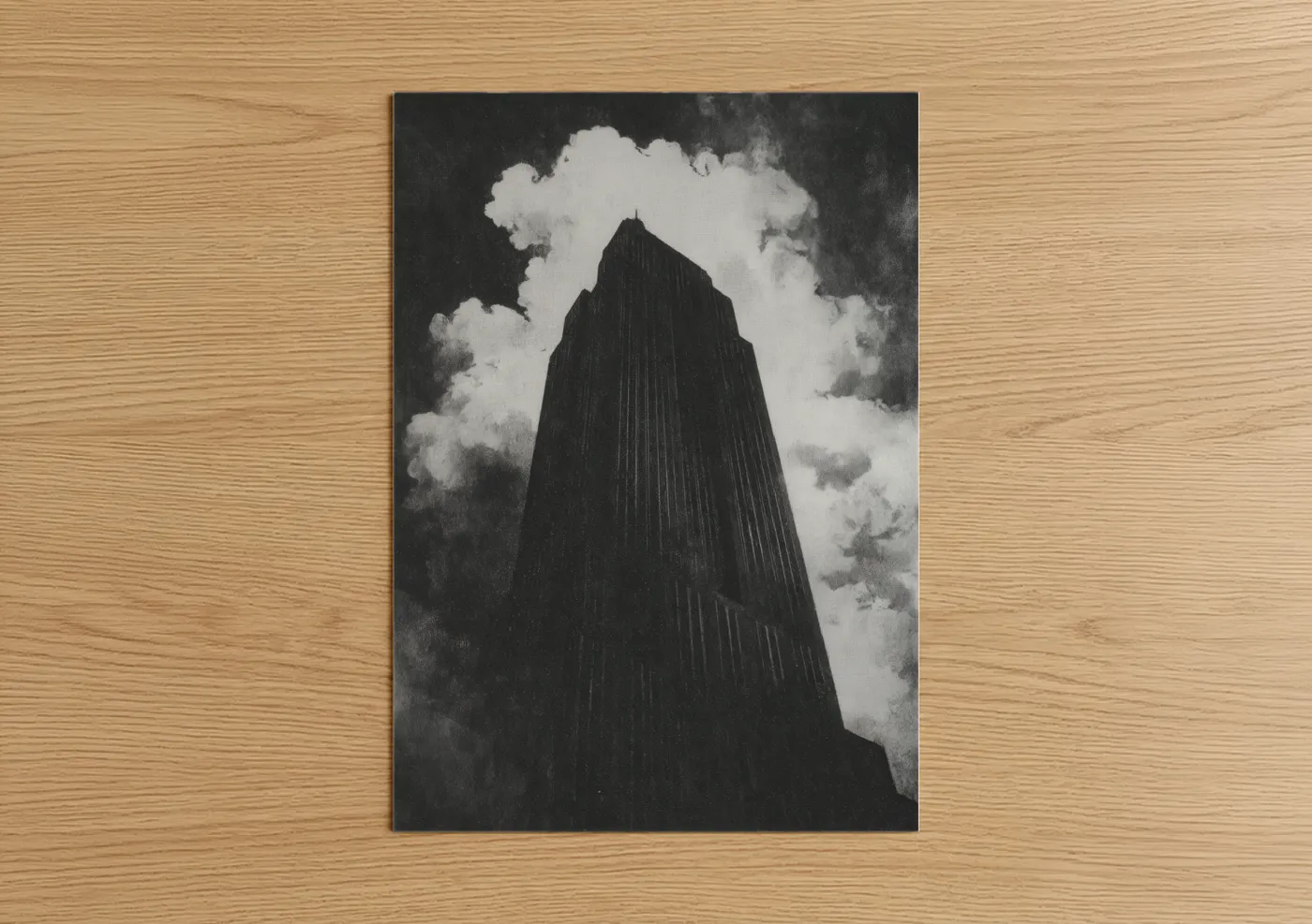 Empire State Building Black White Sky Wall Art