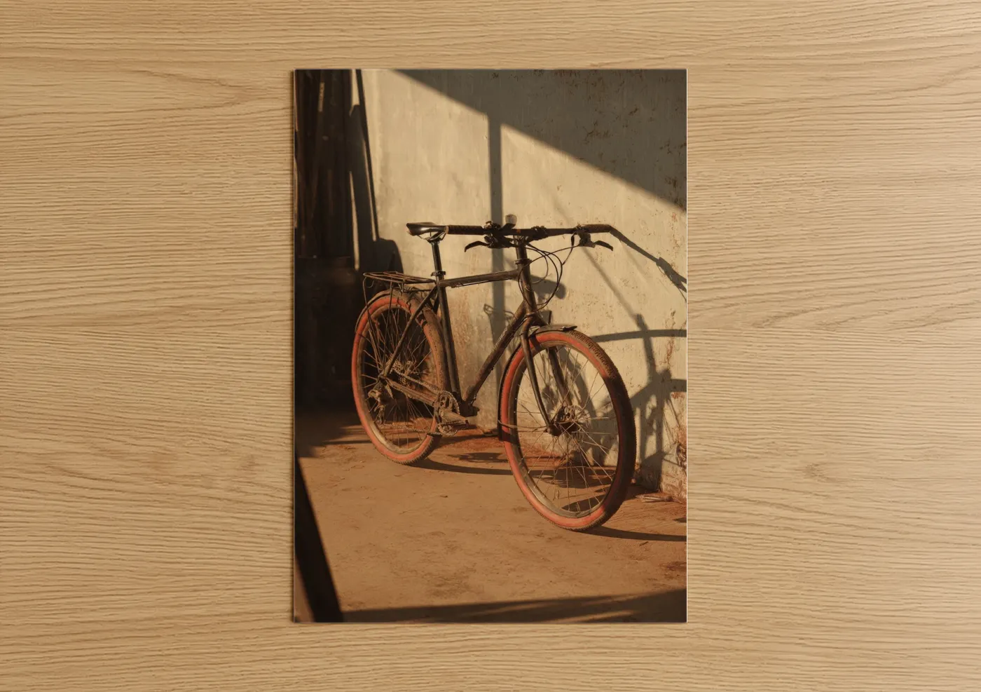 Rustic Urban Bicycle Shadow Wall Art