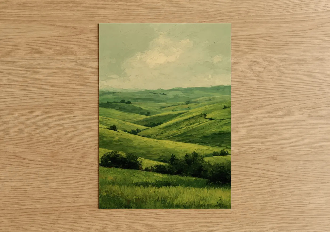 Rolling Green Hills Landscape Art Wall Art