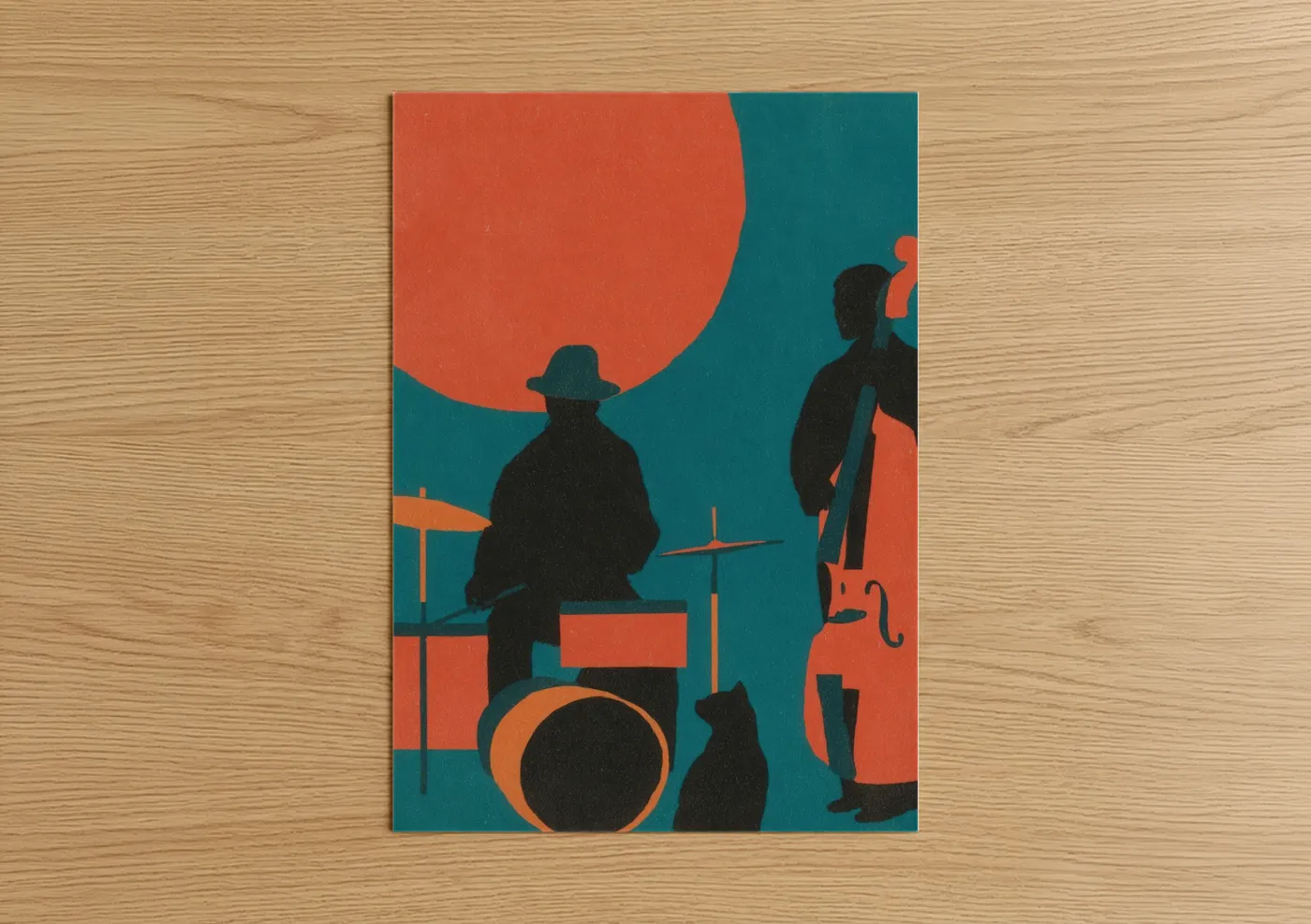 Jazz Ensemble Silhouette Retro Wall Art