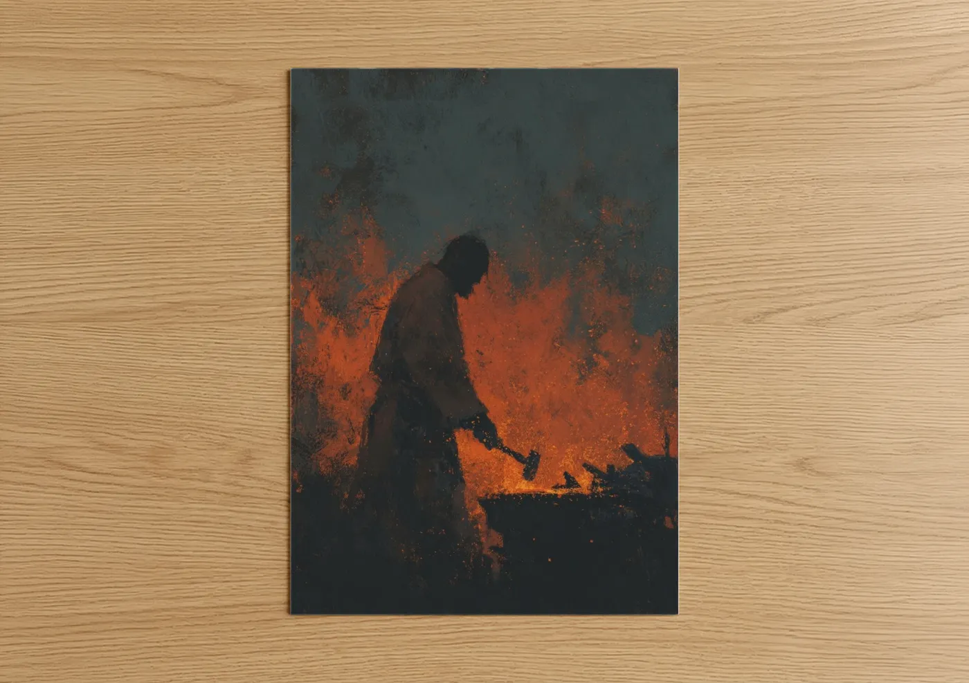 Inferno Orc Dark Fantasy Warrior Wall Art