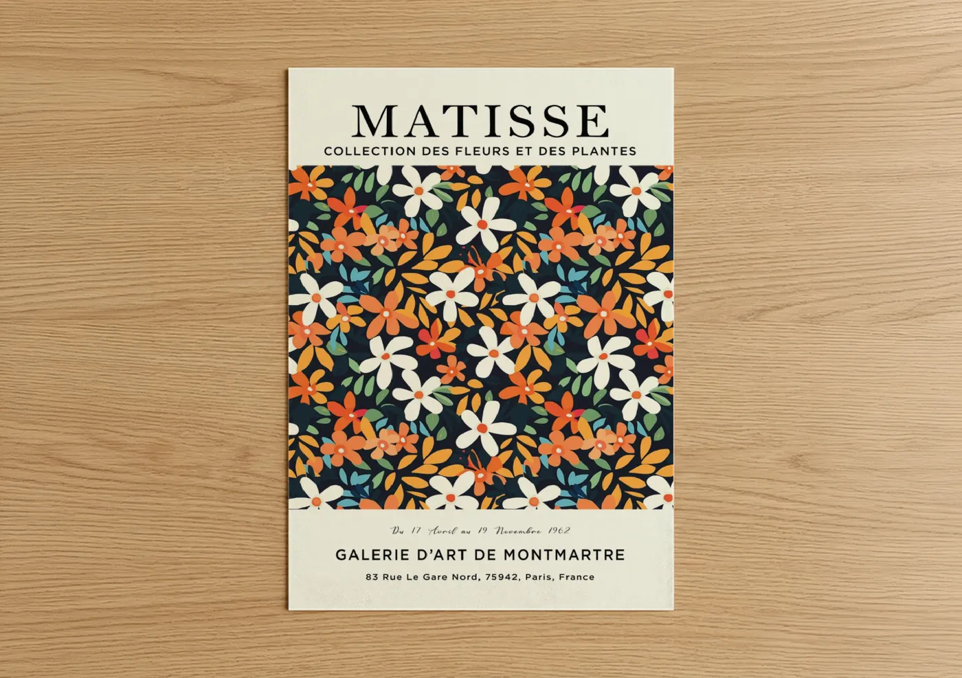 Matisse Floral Pattern Bold Colors Wall Art