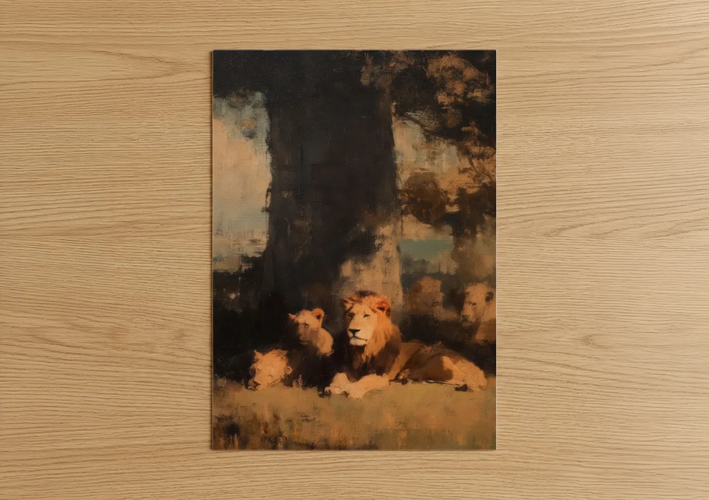Majestic Lion Family Wildlife Wall Art