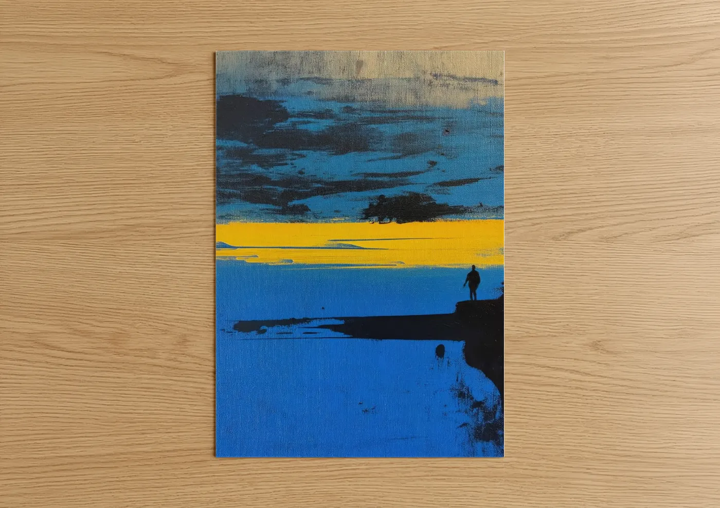 Abstract Solitary Horizon Landscape Wall Art