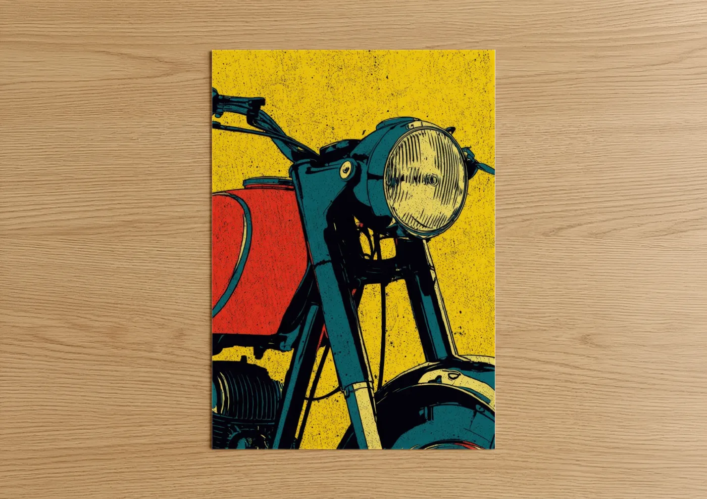 Vintage Motorcycle Bold Pop Wall Art