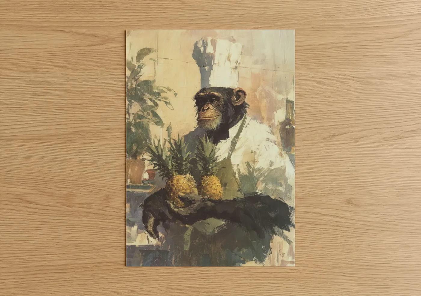 Chef Chimpanzee Culinary Monkey Art Wall Art