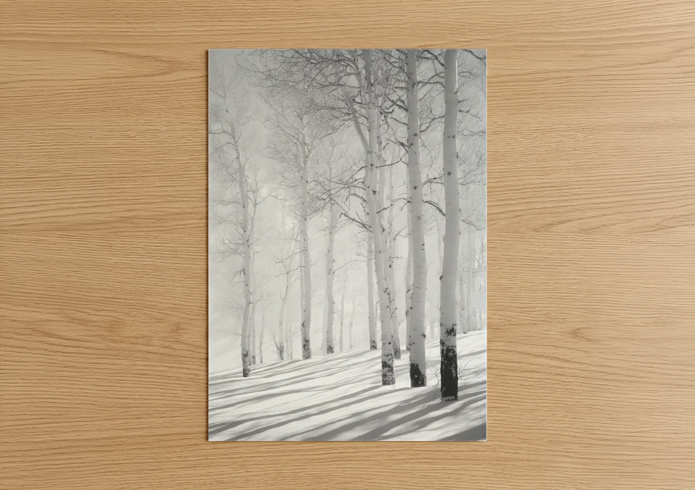 Snowy Aspen Forest Winter Landscape Wall Art