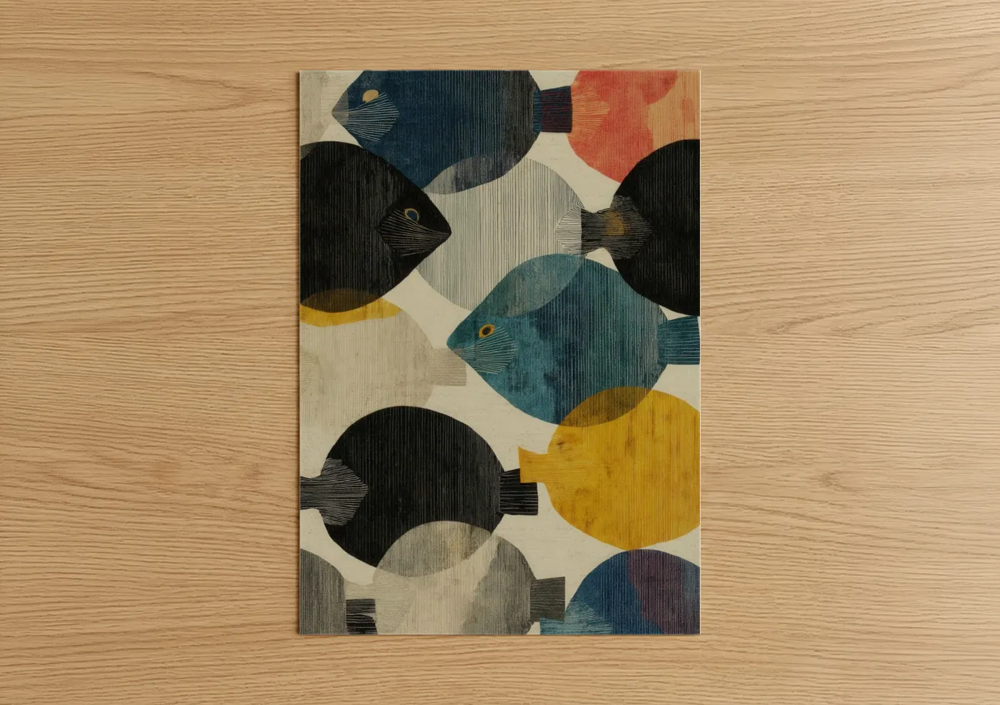 Geometric Discus Fish Abstract Wall Art