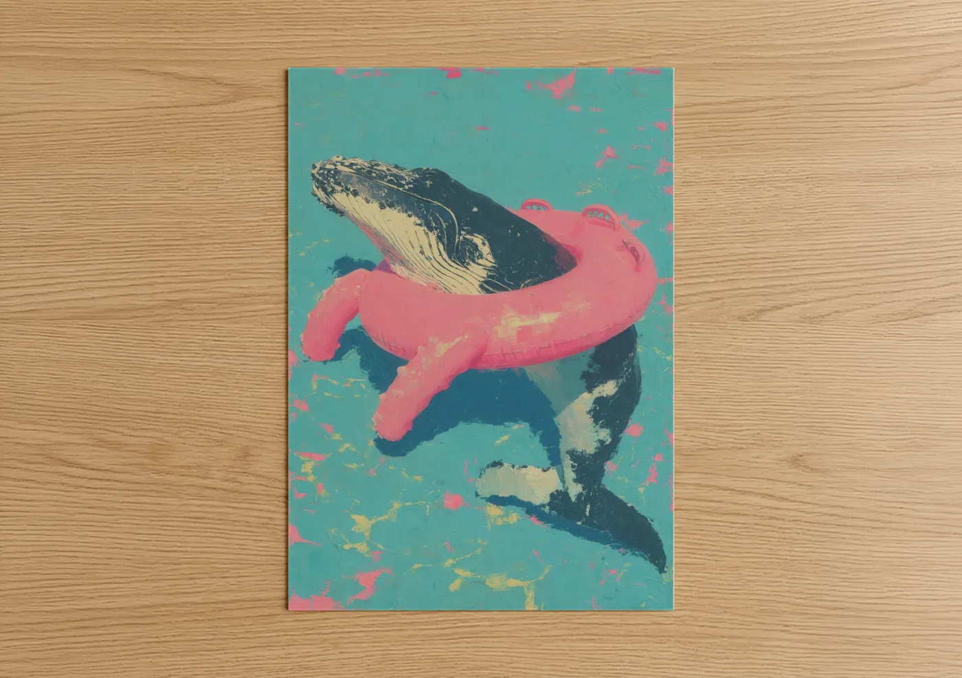 Humpback Whale Pink Pop Wall Art