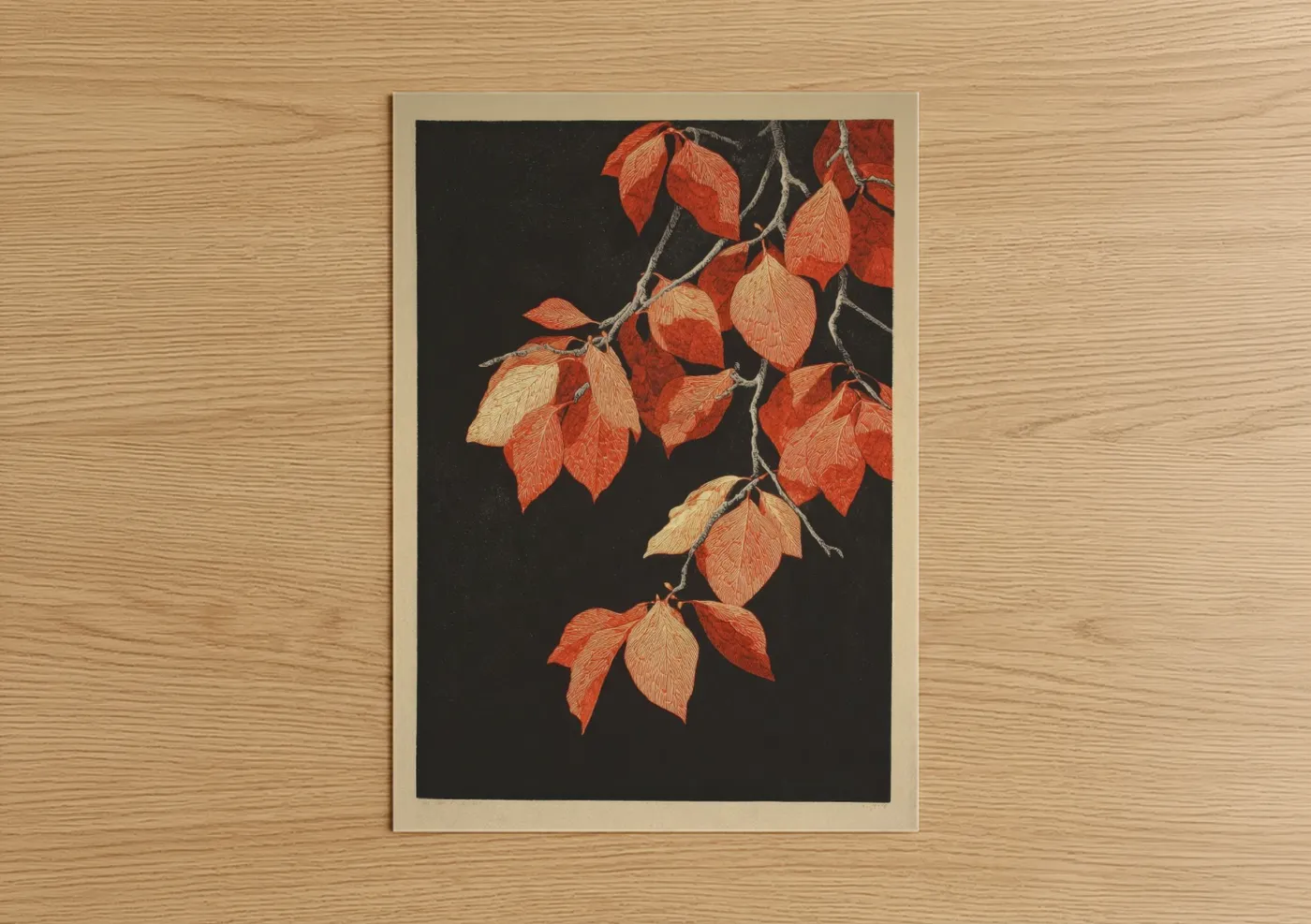 Autumn Linden Tree Leaves Botanical Wall Art