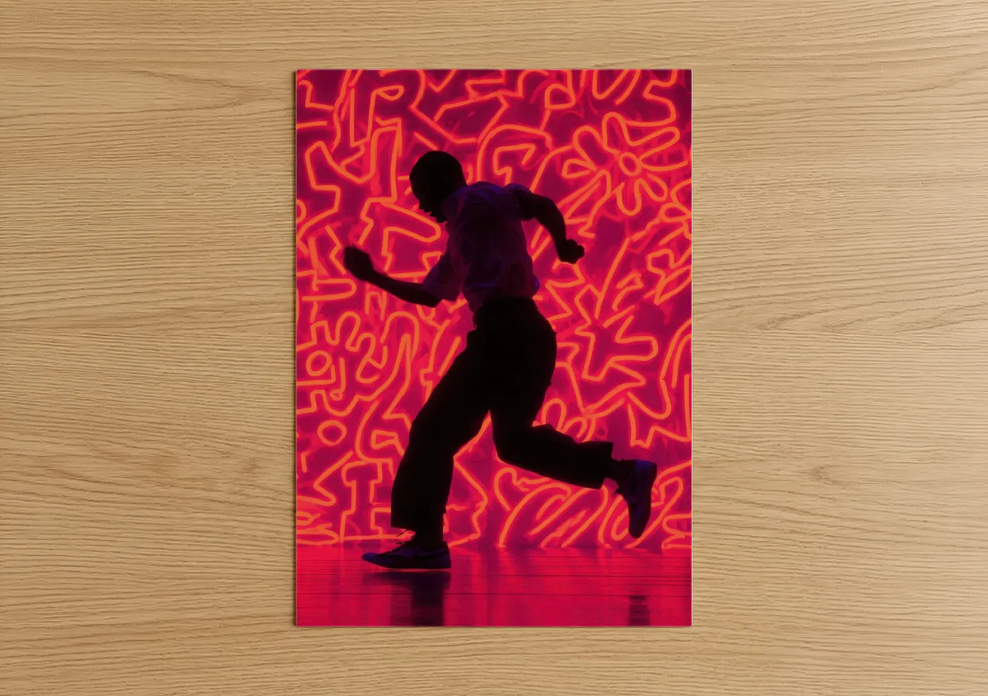 Neon Swing Dancer Abstract Wall Art