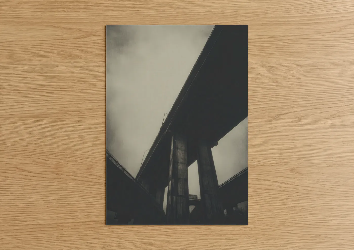 Industrial Bridge Overpass Black and White Wall Art