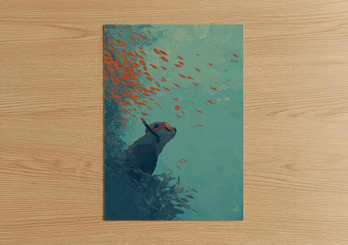 Snorkeling Beaver Underwater Adventure Wall Art
