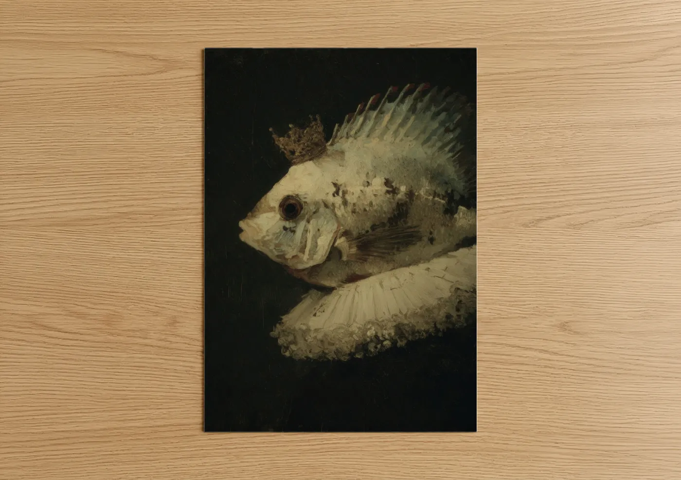Crowned Discus Fish Classical Portrait Wall Art