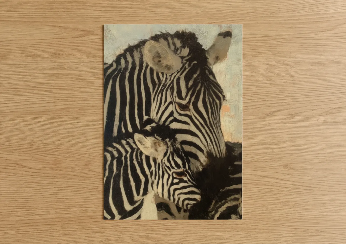 Grazing Zebra Portrait Safari Wall Art
