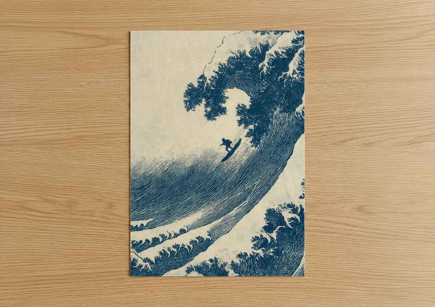 Great Wave Surfer Japanese Woodblock Wall Art