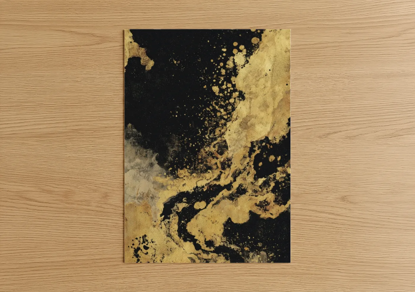 Golden Champagne Luxury Abstract Wall Art