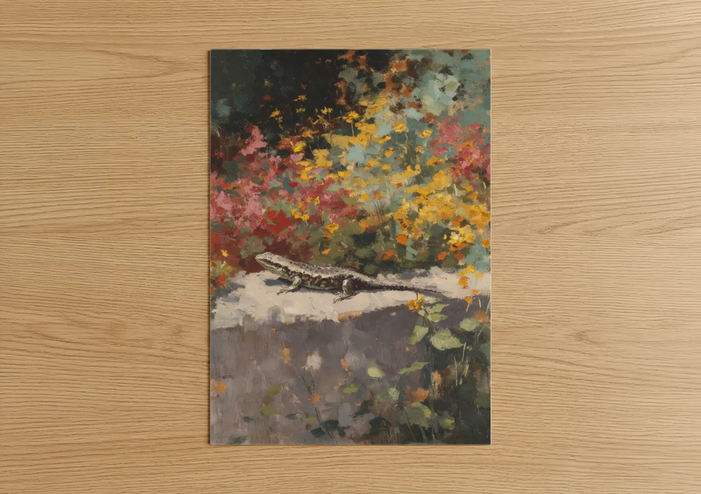 Garden Lizard Impressionist Floral Wall Art