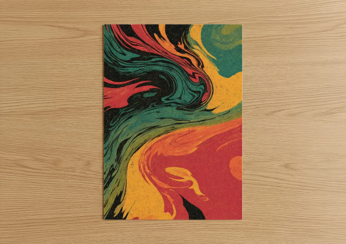 Crimson Flow Abstract Expressionism Wall Art