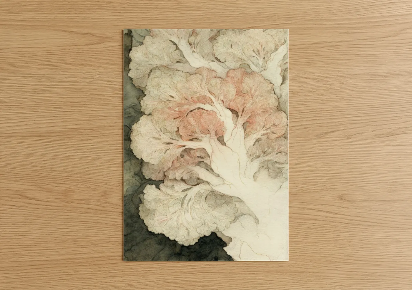Cream Cabbage Botanical Watercolor Wall Art
